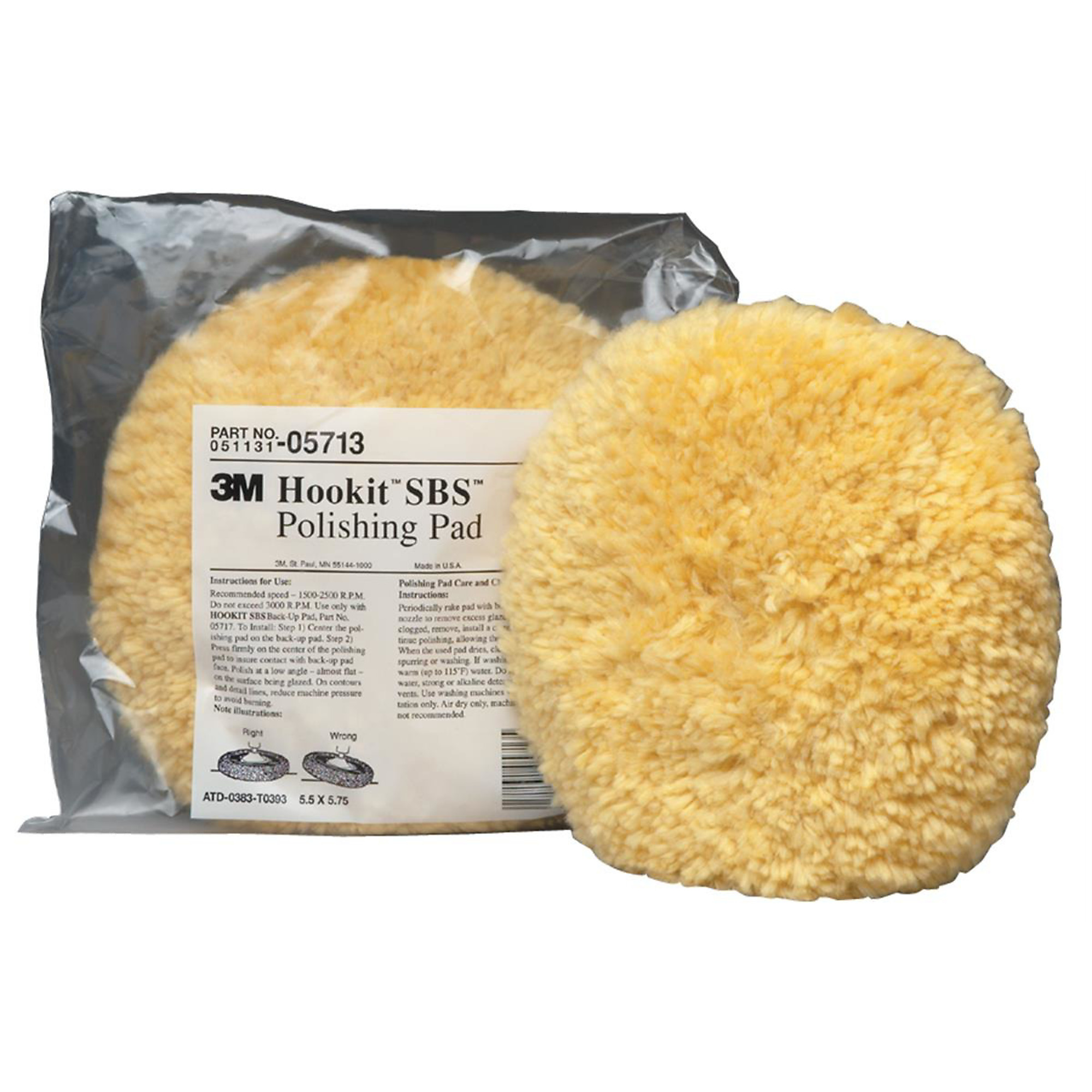 3M Wool Polishing Pad — 9in., Yellow, Model# MMM5713